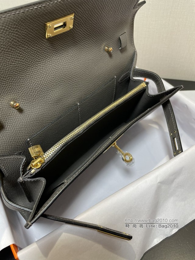 Hermes女包 愛馬仕Kelly woc小挎包 錫器灰epsom皮凱麗斜挎包  tdh2350